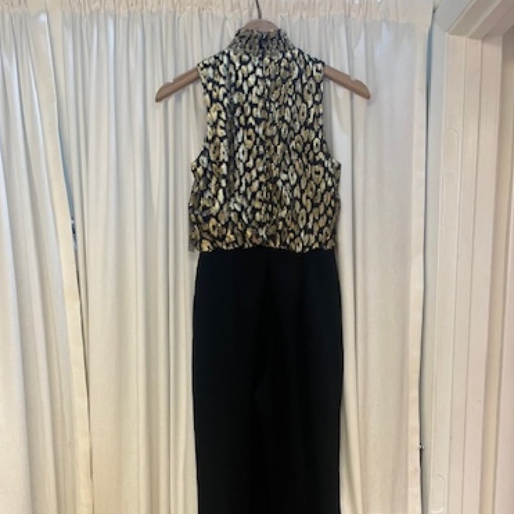 Donna Morgan Jumpsuit Black & Gold